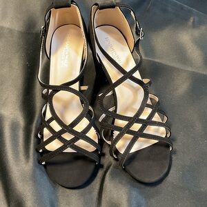 Benjamin Walk Black Strappy Crisscross Heels